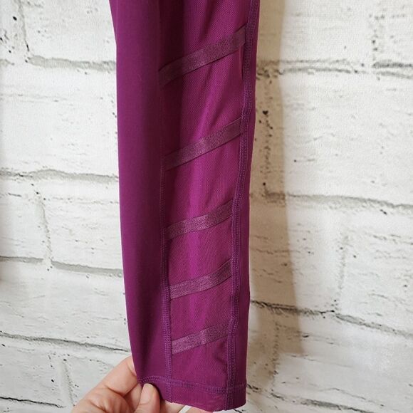 BuffBunny purple high waist Side mesh leggings Womens medium - Picture 6 of 8